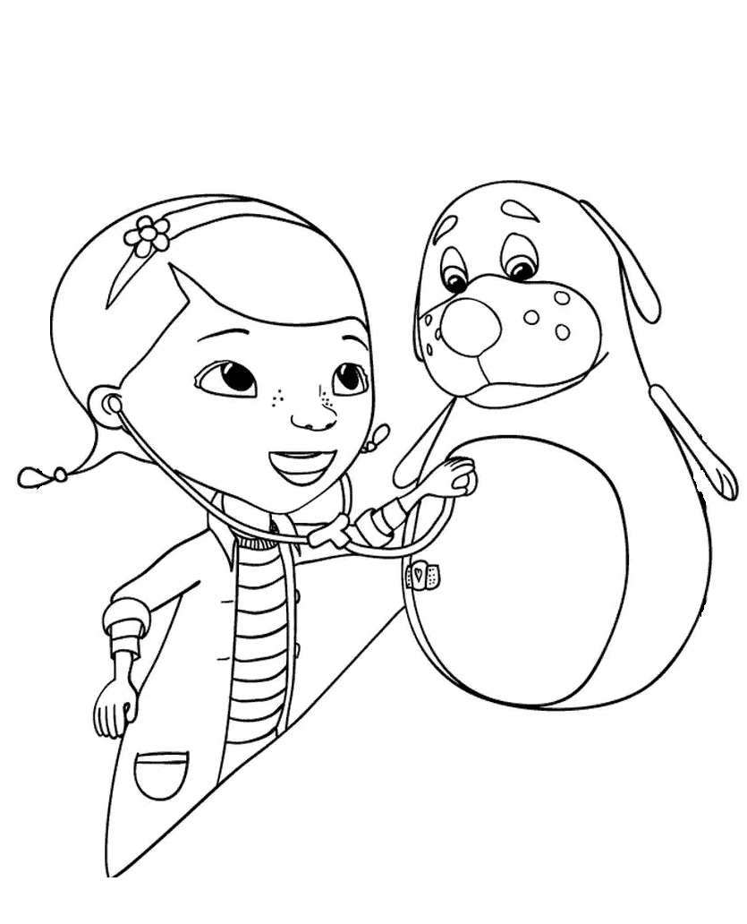 Doktor McStuffins er i bedring fargelegging