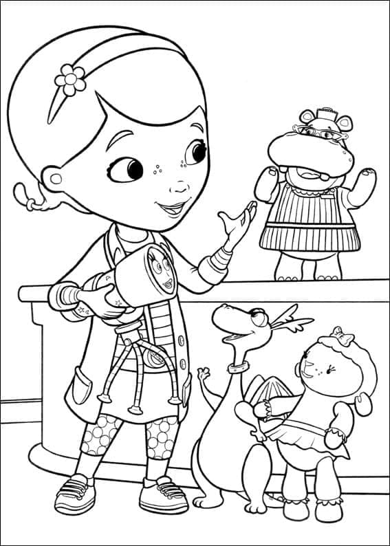 Doktor McStuffins utskrivbar for barn fargelegging