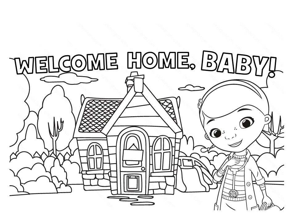 Doktor McStuffins Velkommen hjem, baby fargelegging