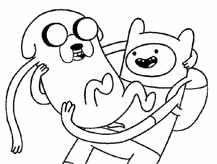 Eventyrtid Jake med Finn fargelegging
