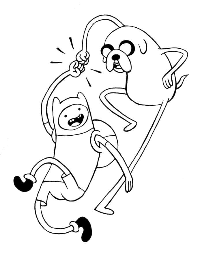 Finn og Jake fra Eventyrtid fargelegging