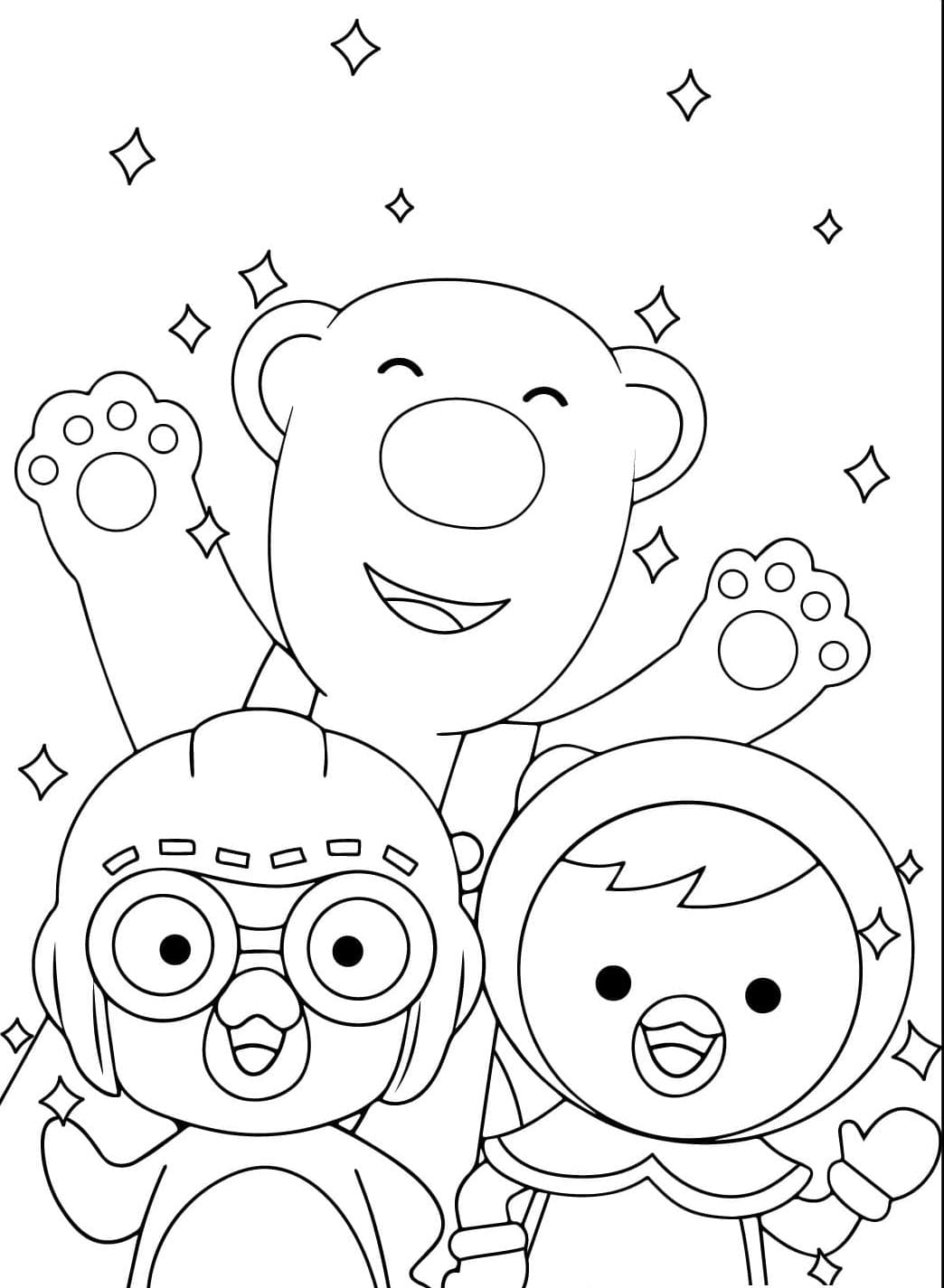 Gratis Pororo den lille pingvinen fargelegging