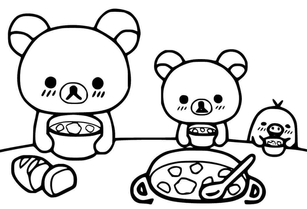 Gratis utskrivbar Rilakkuma fargelegging