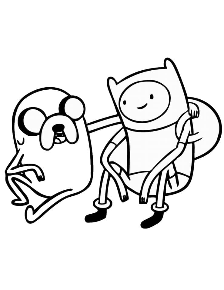 Jake med Finn fargelegging