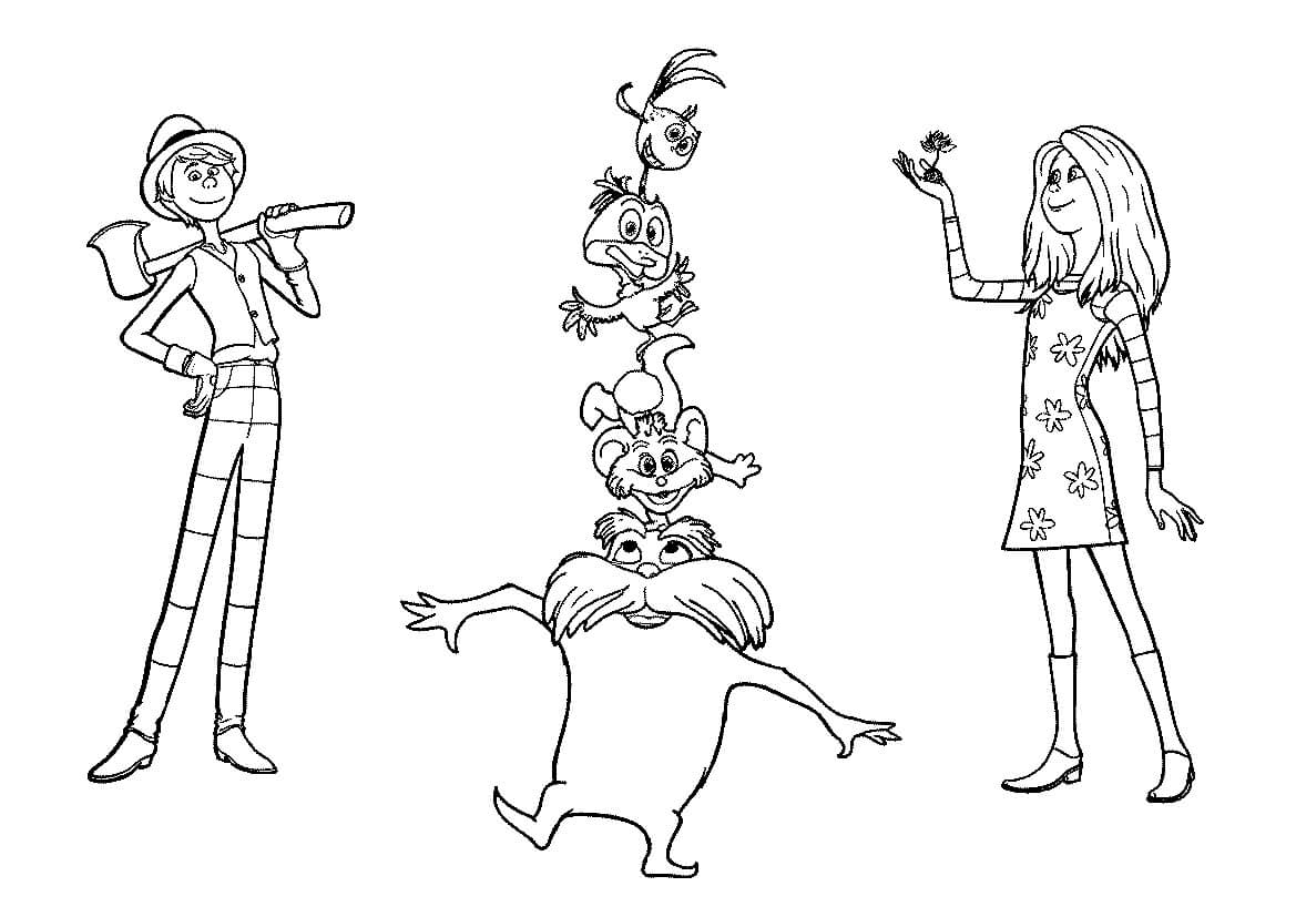 Karakterer fra Lorax fargelegging