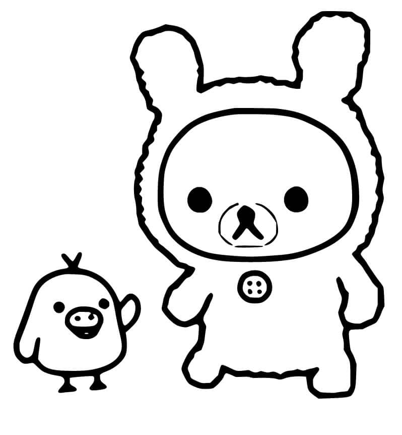 Kiiroitori og Korilakkuma fargelegging