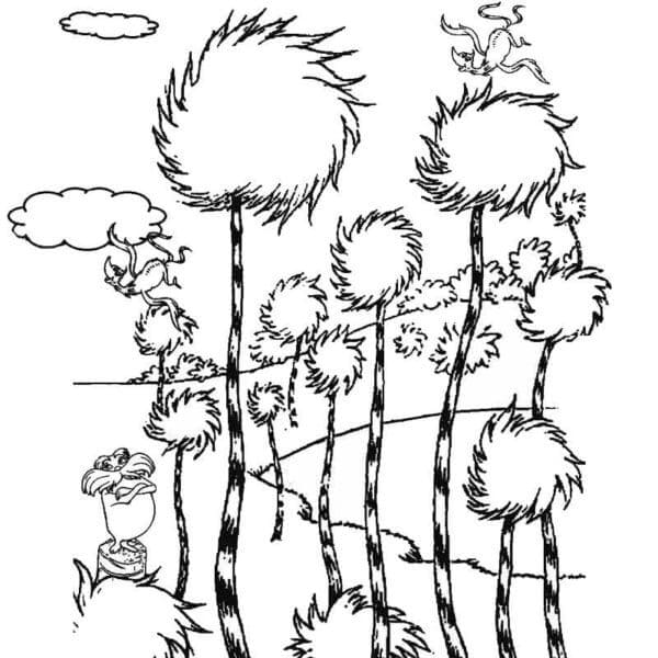 Lorax observerer trærne fargelegging