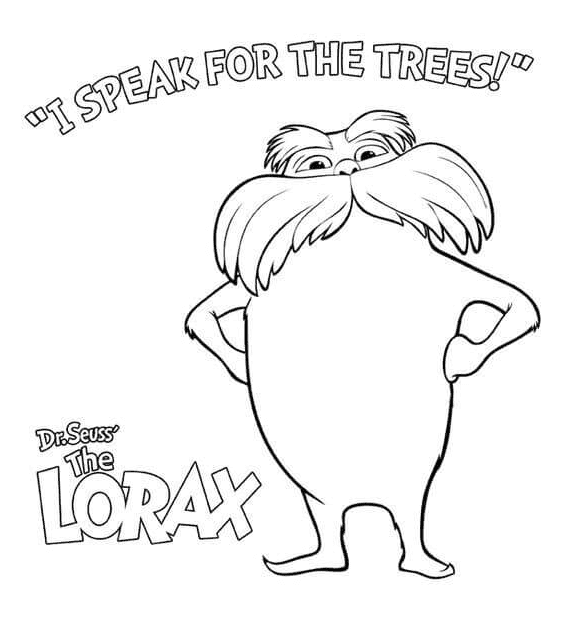 Lorax utskriften fargelegging