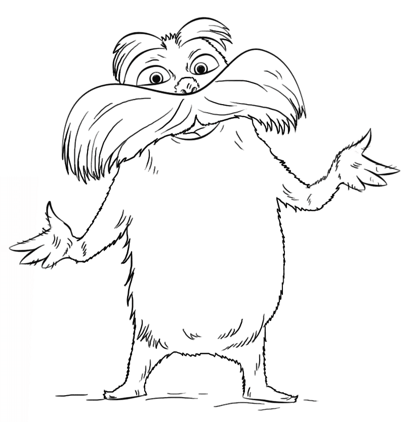 Lykkelig Lorax fargelegging