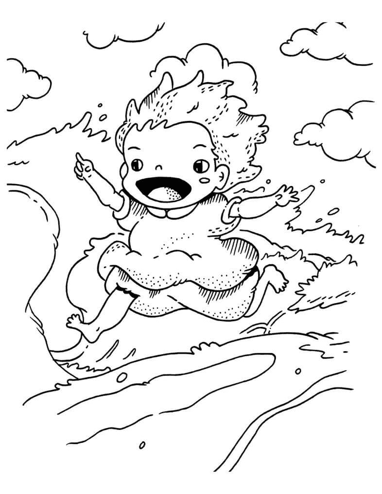 Lykkelig Ponyo fargelegging