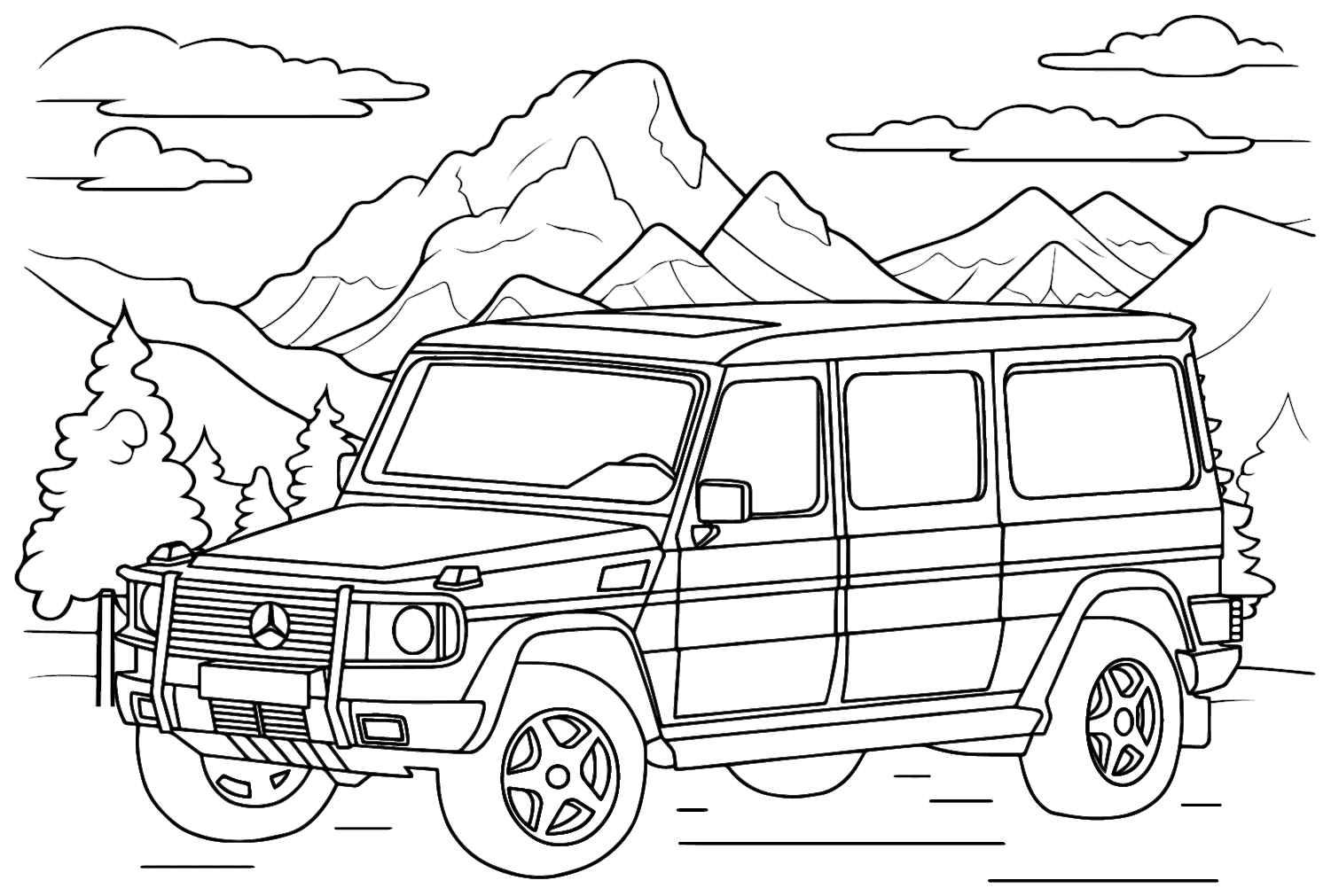 Mercedes-Benz G-Class SUV Trykk fargeleggingsside