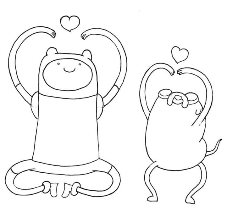 Nydelige Finn og Jake fargelegging