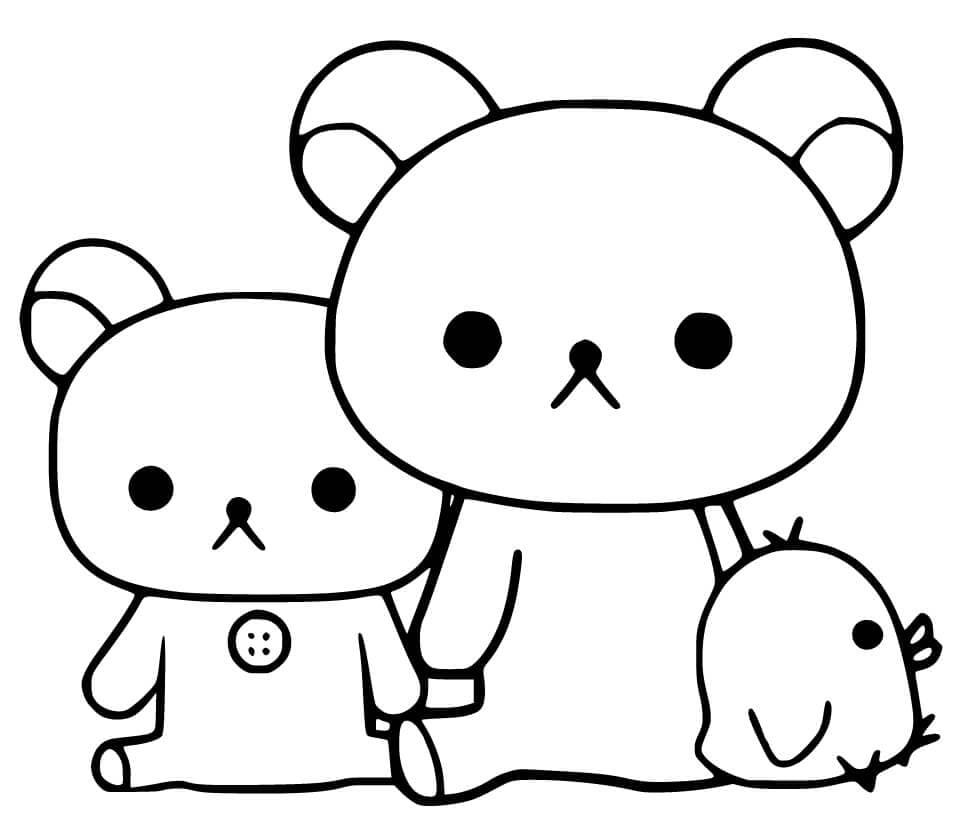Nydelige Rilakkuma og venner fargelegging