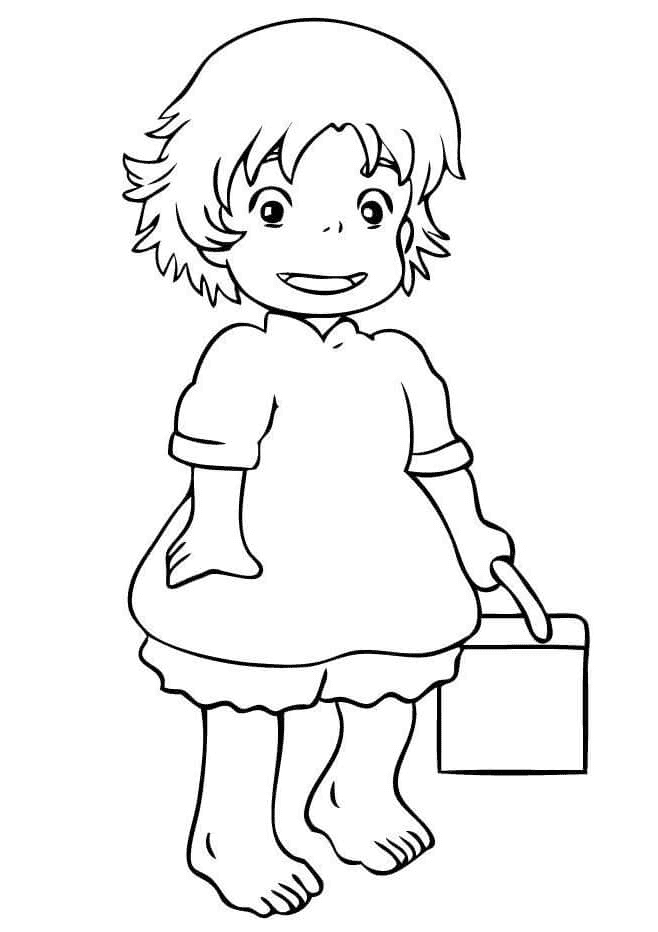 Ponyo Gratis utskrift fargelegging