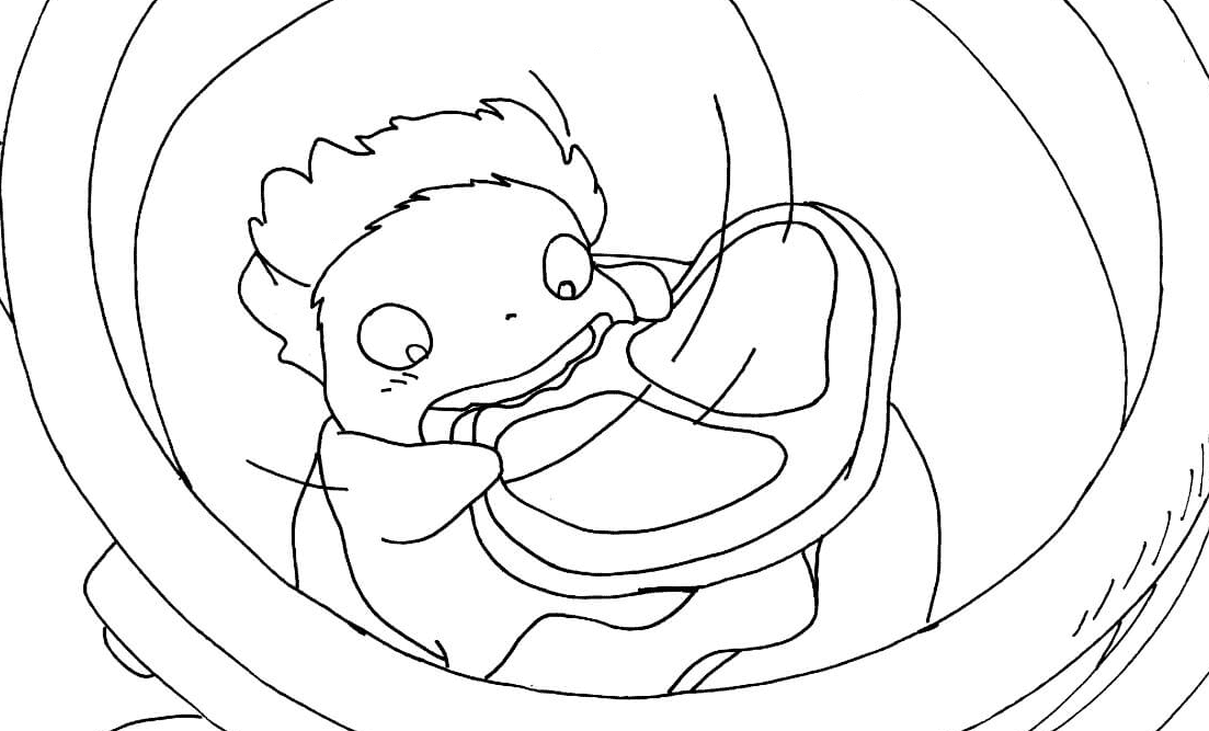 Ponyo utskrivbar fargelegging