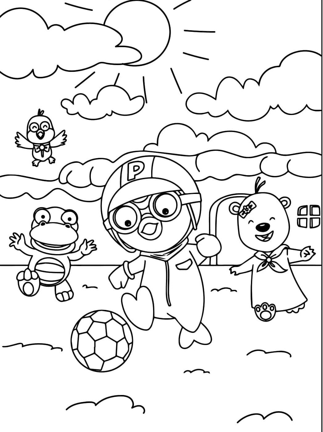 Pororo den lille pingvinen fargelegging