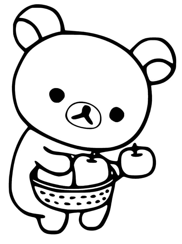 Rilakkuma og epler fargelegging