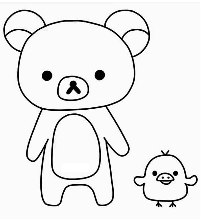 Rilakkuma og Kiiroitori fargelegging