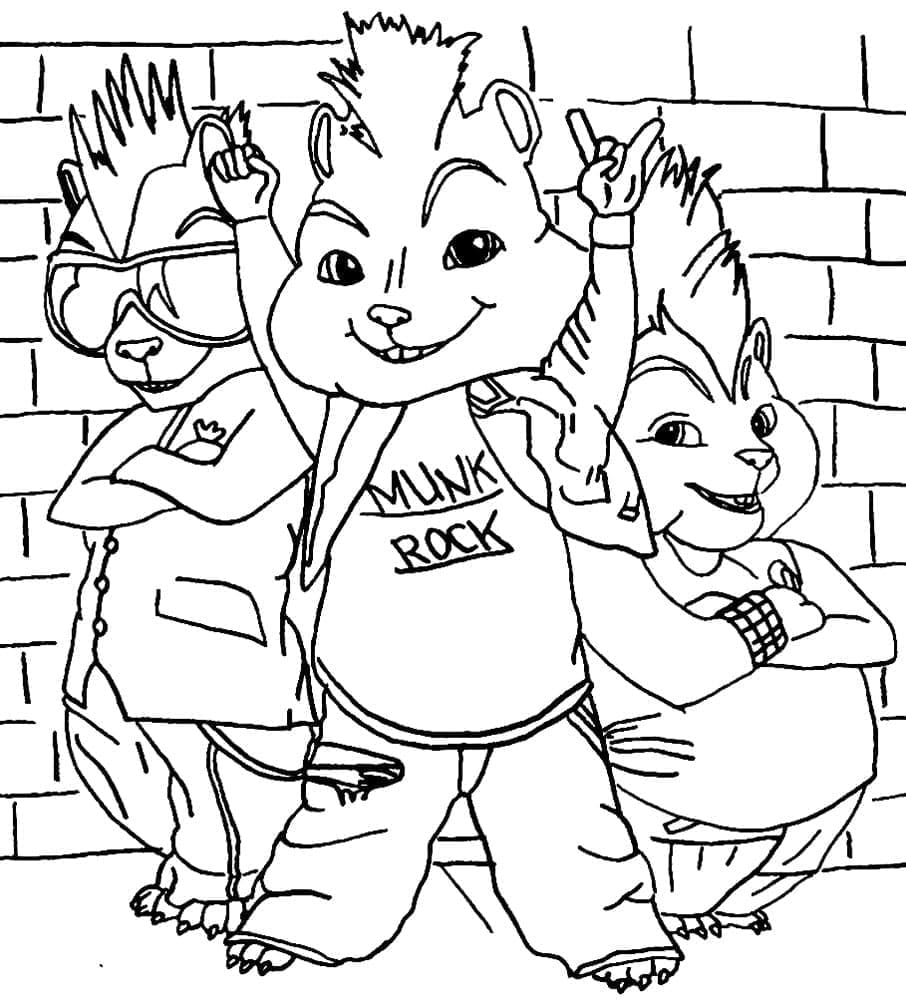 Simon, Alvin og Theodore fargelegging