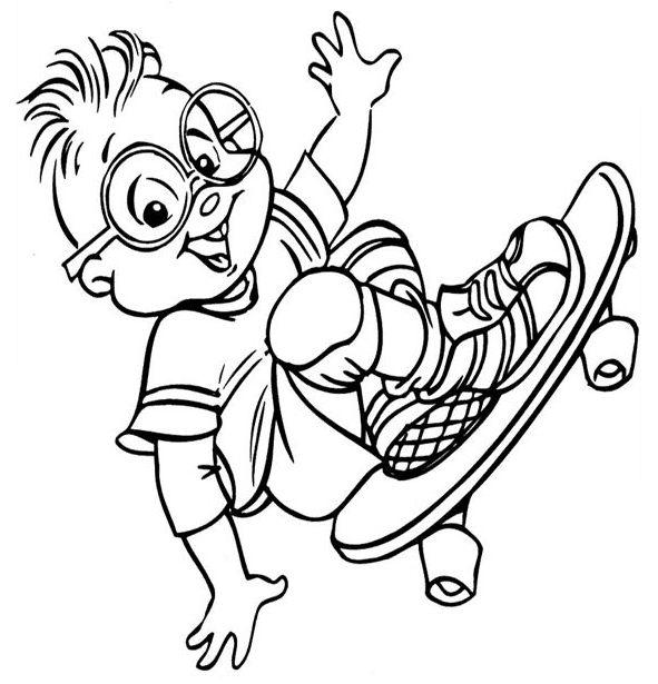 Simon skateboarder fargelegging