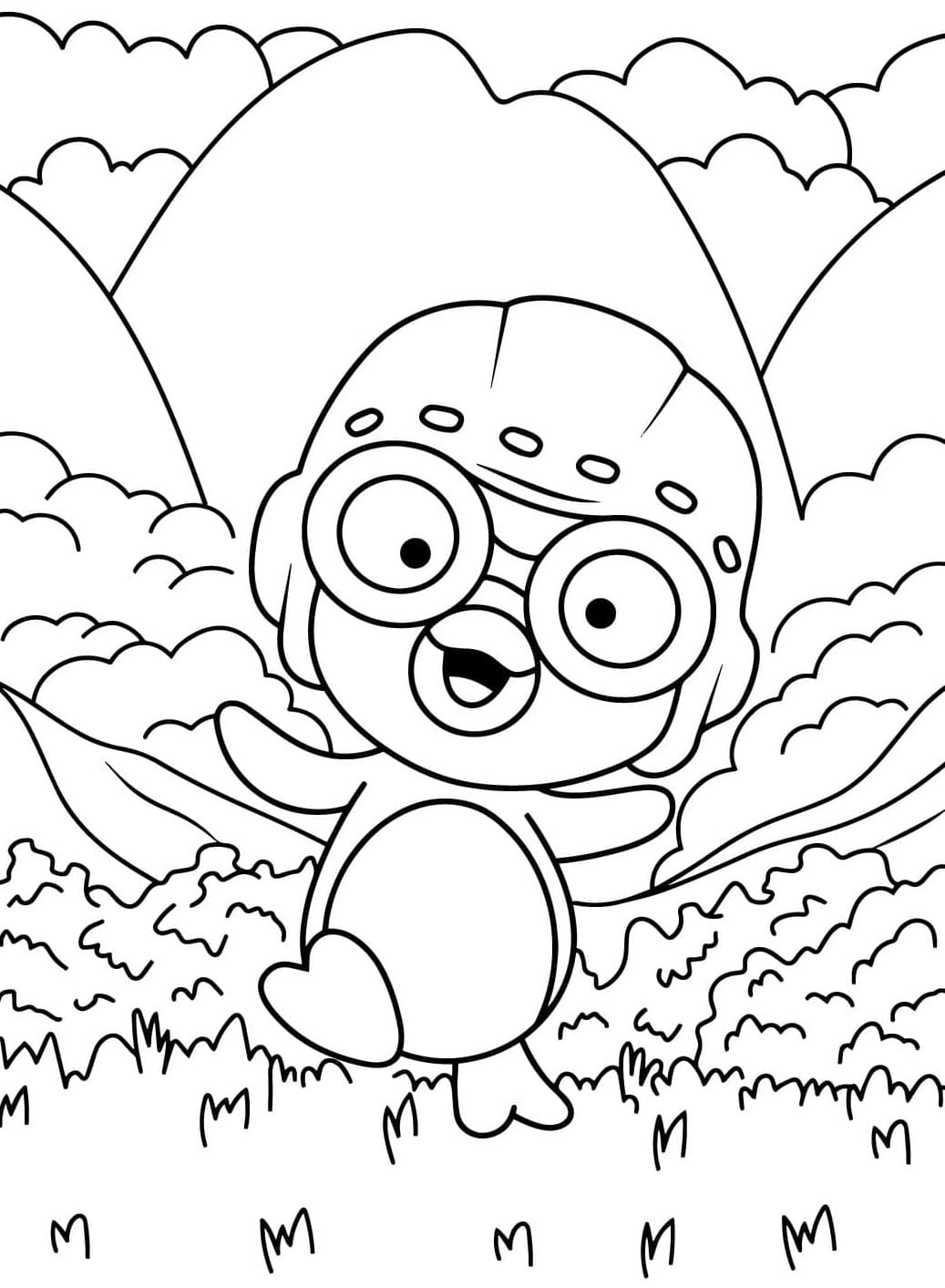 Søt Pororo fargelegging