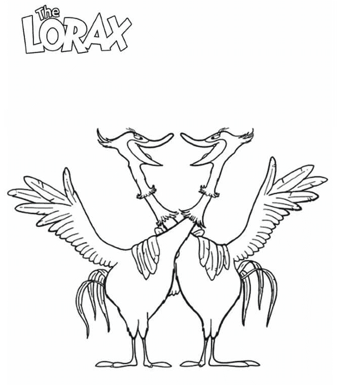 Swomee-svanene fra Lorax fargelegging