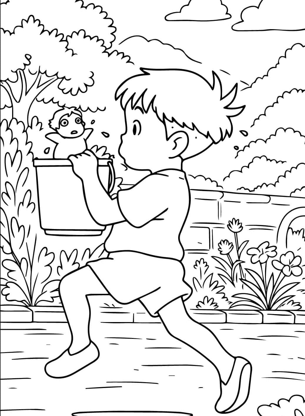 Tegneserie-Ponyo fargelegging