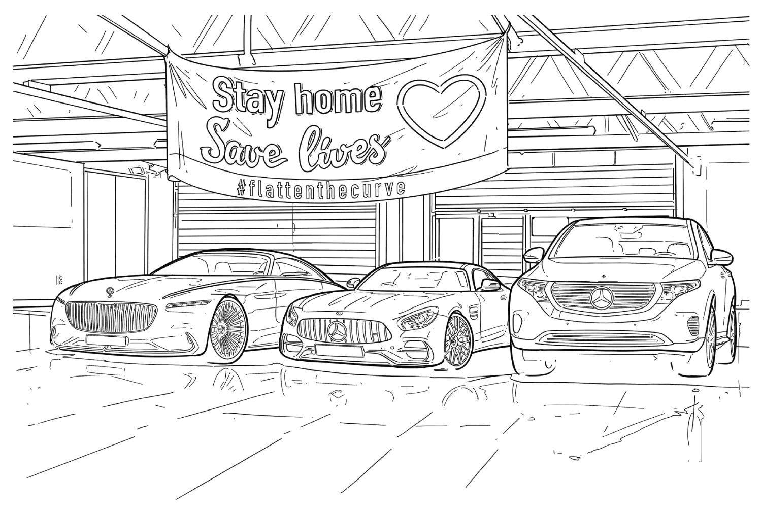 Tegning Mercedes-Benz fargeleggingsside