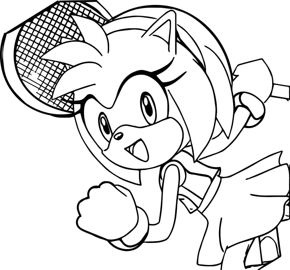Amy Rose spiller tennis fargelegging