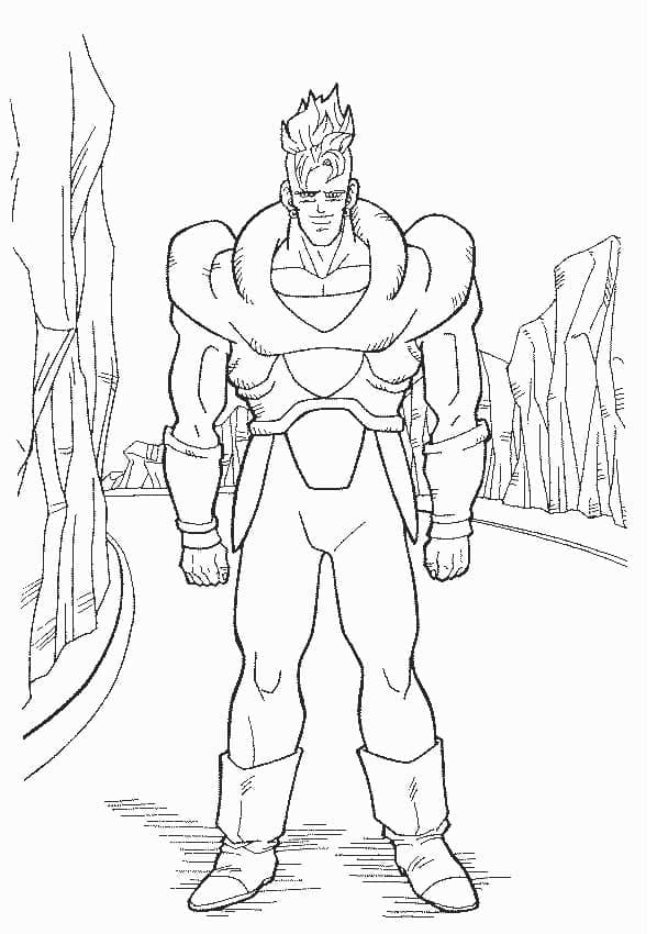 Android 16 fra Dragon Ball Z fargelegging