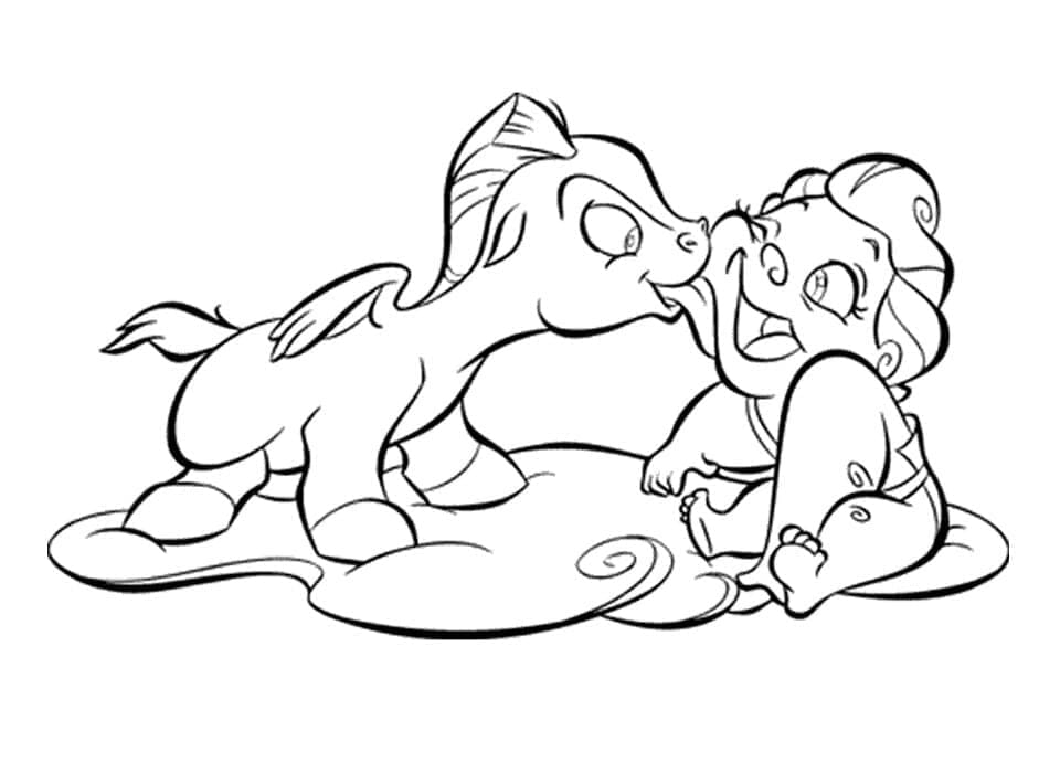 Baby Pegasus og Herkules fargelegging
