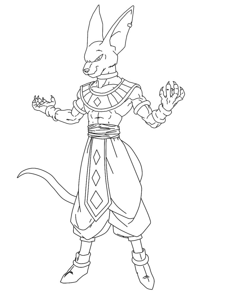 Beerus fra Dragon Ball Super fargelegging