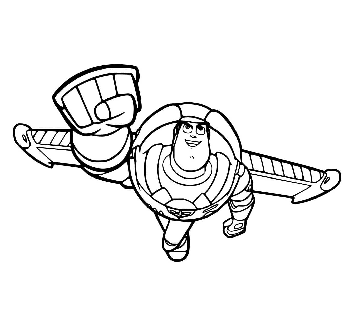 Buzz Lightyear flyr bilde fargelegging