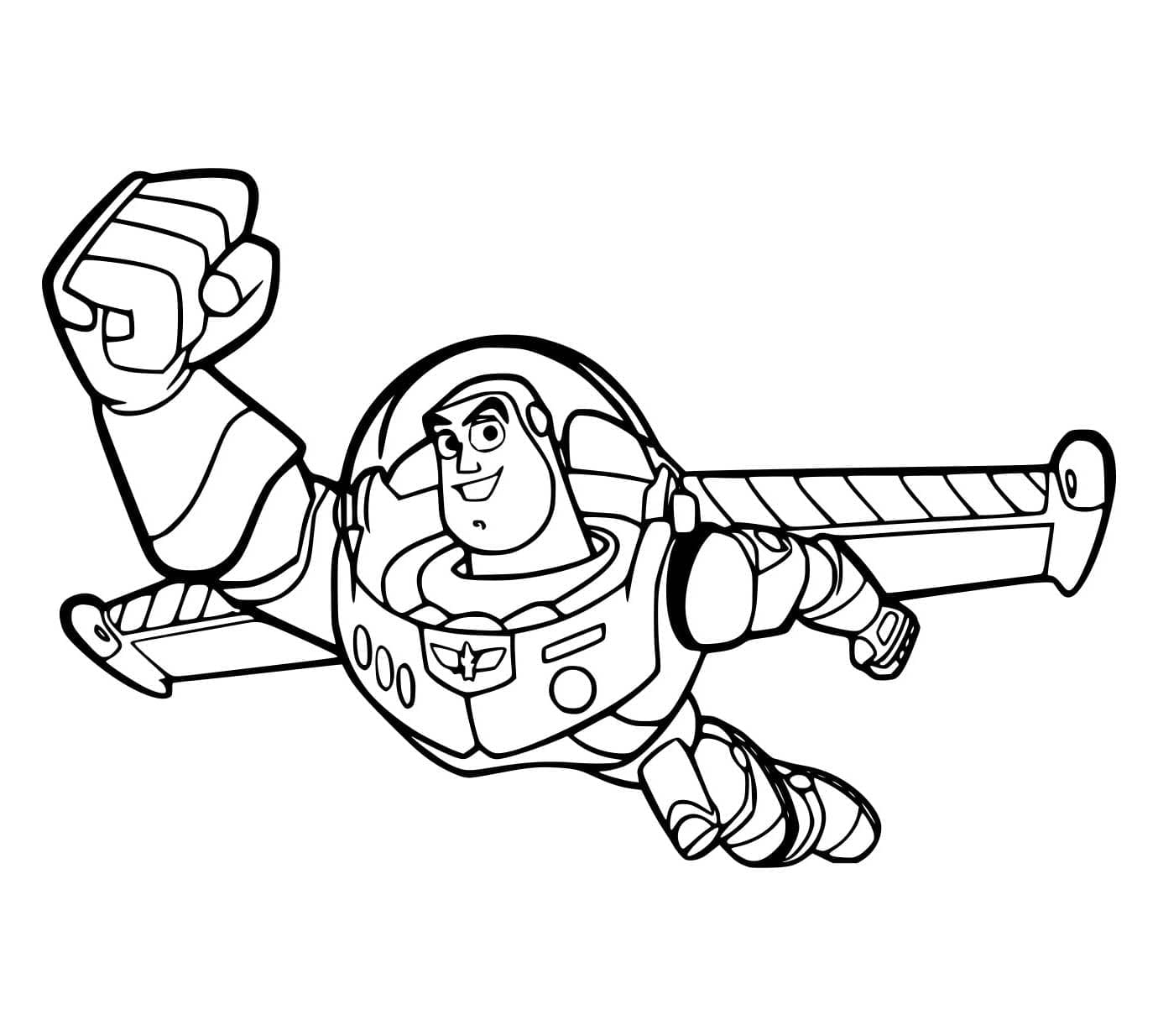 Buzz Lightyear flyr fritt fargelegging