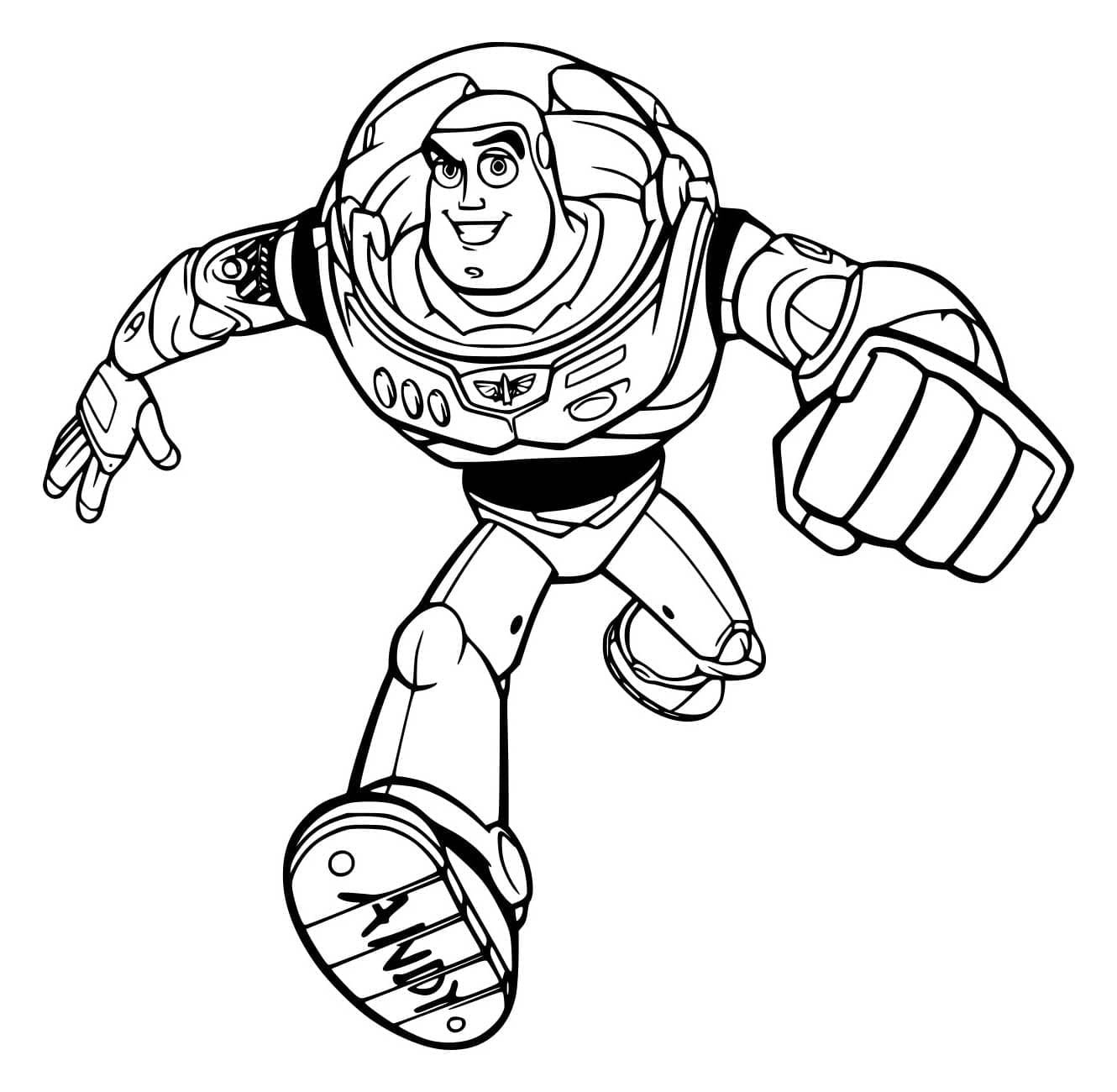 Buzz Lightyear løper fort fargelegging