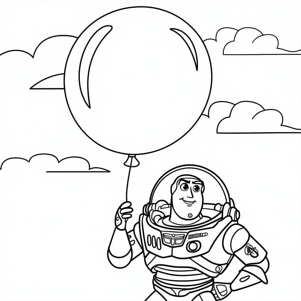 Buzz Lightyear og de store ballongene fargelegging