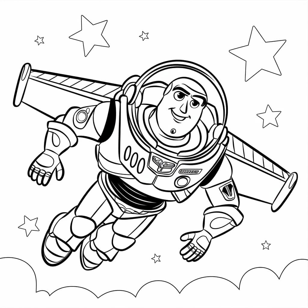 Buzz Lightyear og stjernene fargelegging