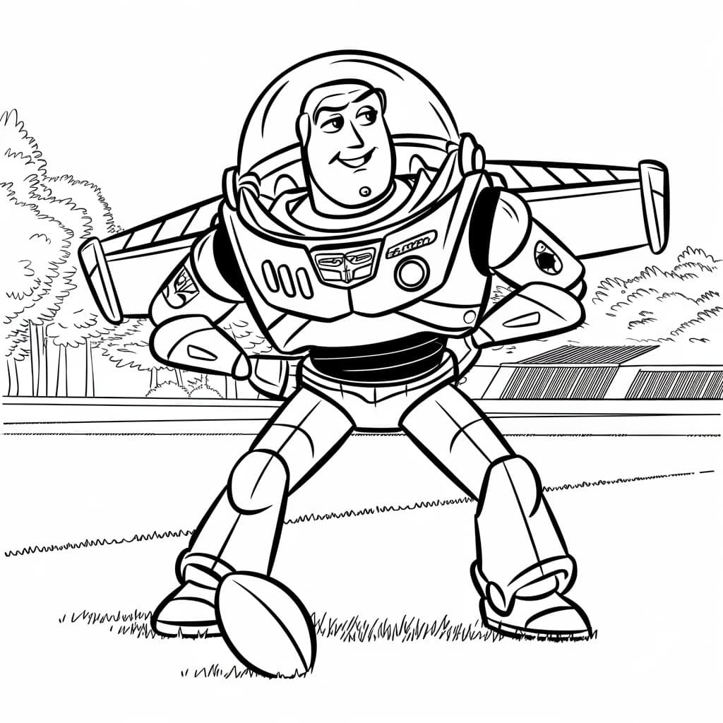 Buzz Lightyear spiller fotball fargelegging