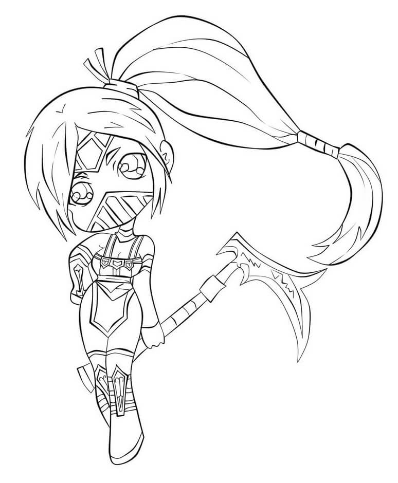 Chibi Akali søt fargelegging