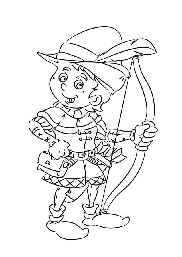 Chibi Archer Stående fargelegging