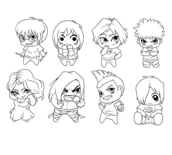 Chibi-figurer fargelegging