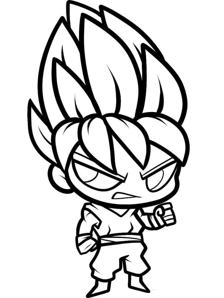 Chibi Goku bilde fargelegging