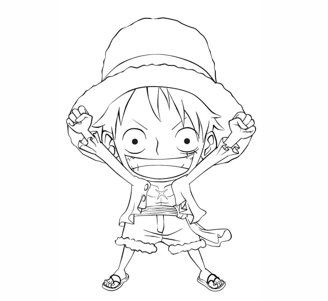 Søt Chibi Luffy fargelegging