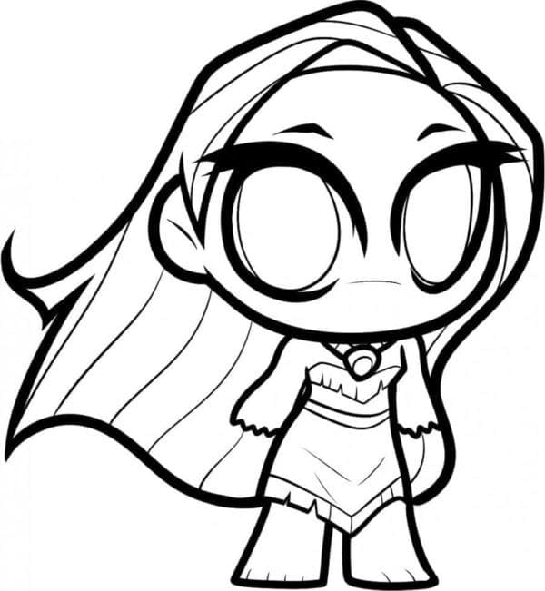 Chibi Pocahontas fargelegging