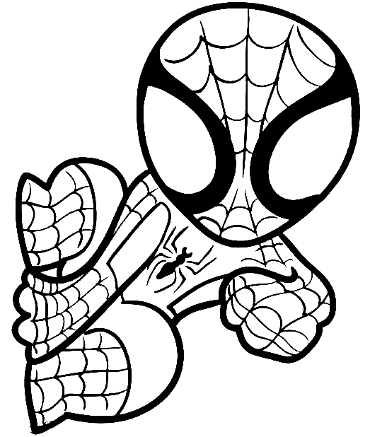 Chibi Spiderman kjøle fargelegging