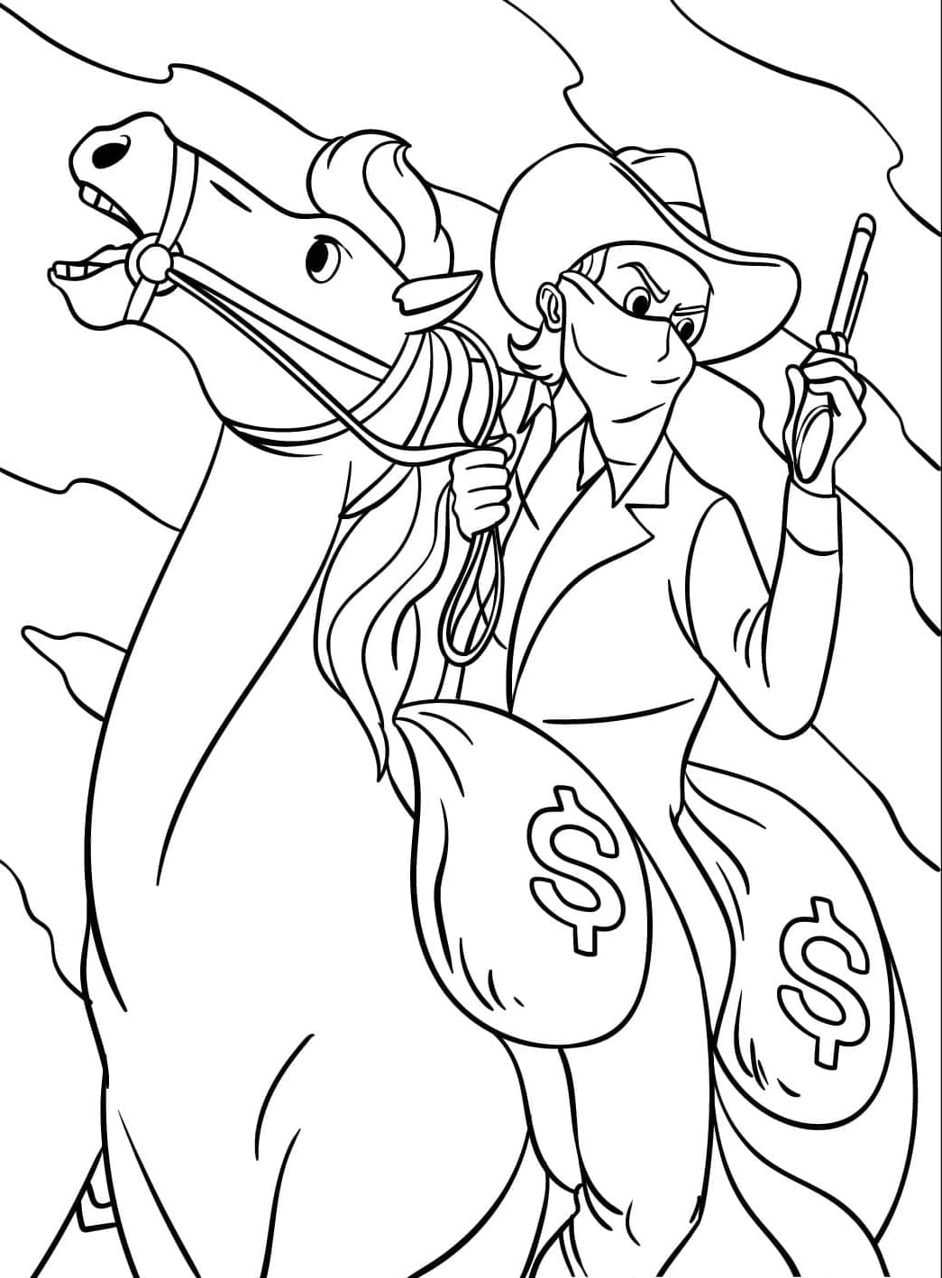 Cowboy-banditt fargelegging