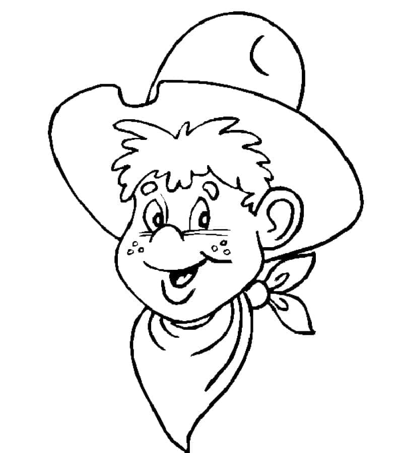 Cowboy-gutt ansikt fargelegging