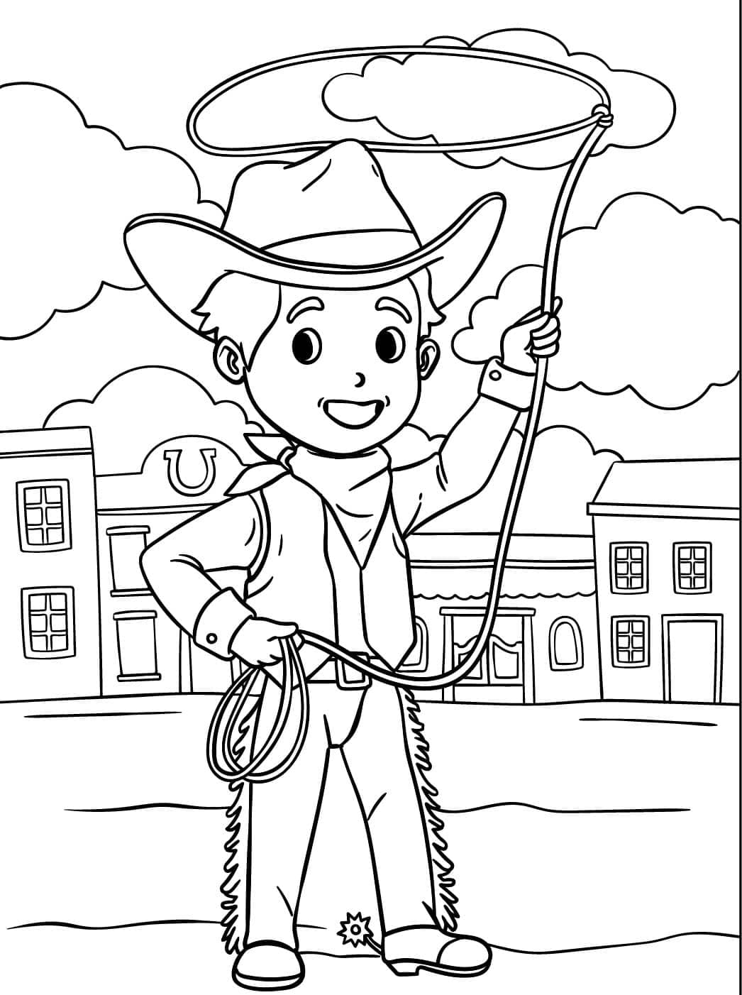Cowboy leker med tau fargelegging
