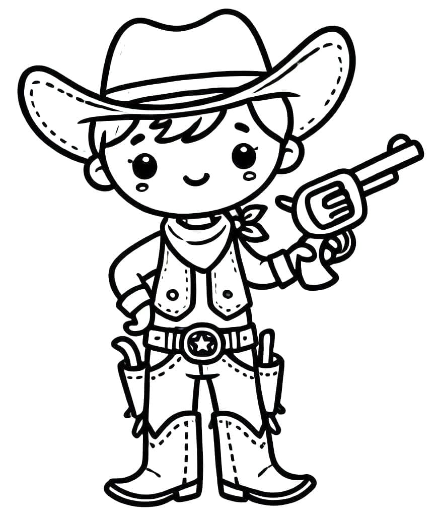 Cowboy med pistol fargelegging