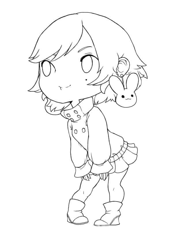 En Chibi-jente fargelegging